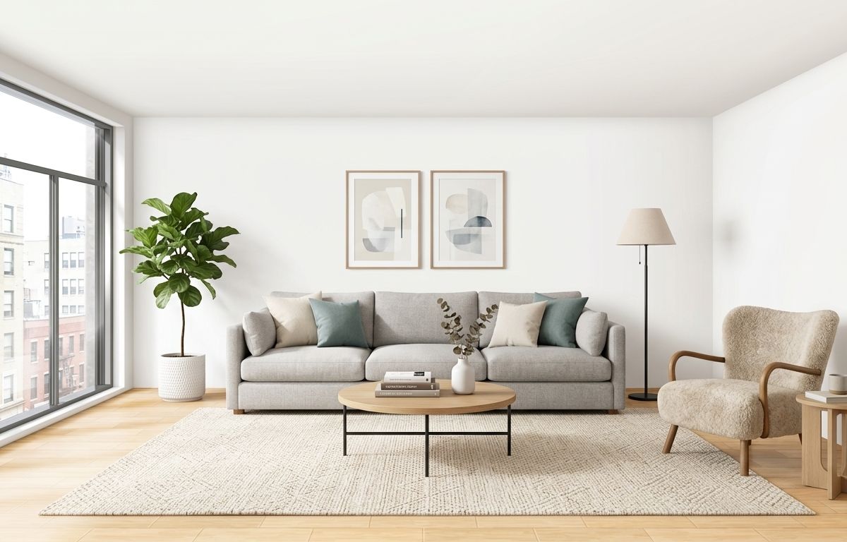 Po: Pusty salon, który na miniaturce nie pokazywał potencjału mieszkania