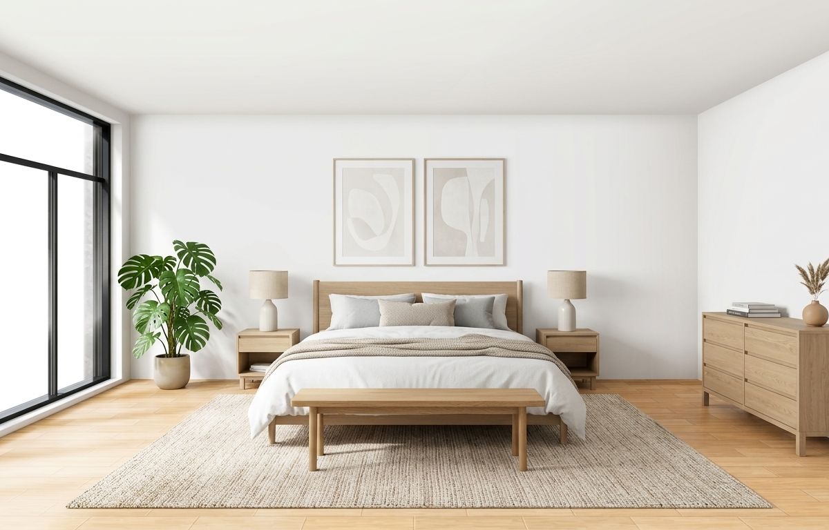 Po: Pusta sypialnia po wyprowadzce, gotowa do lepszej prezentacji
